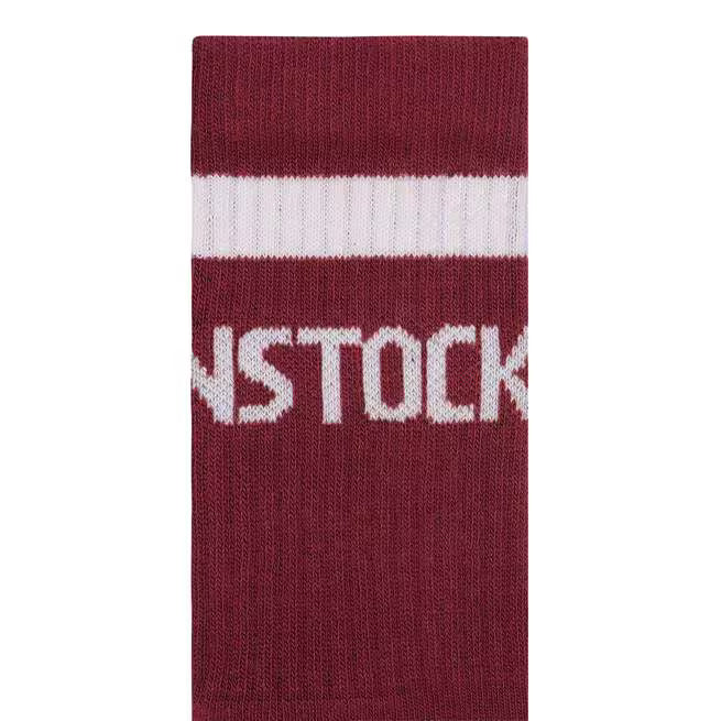 Birkenstock - Cotton Crew Stipe Sock - Zinfandel