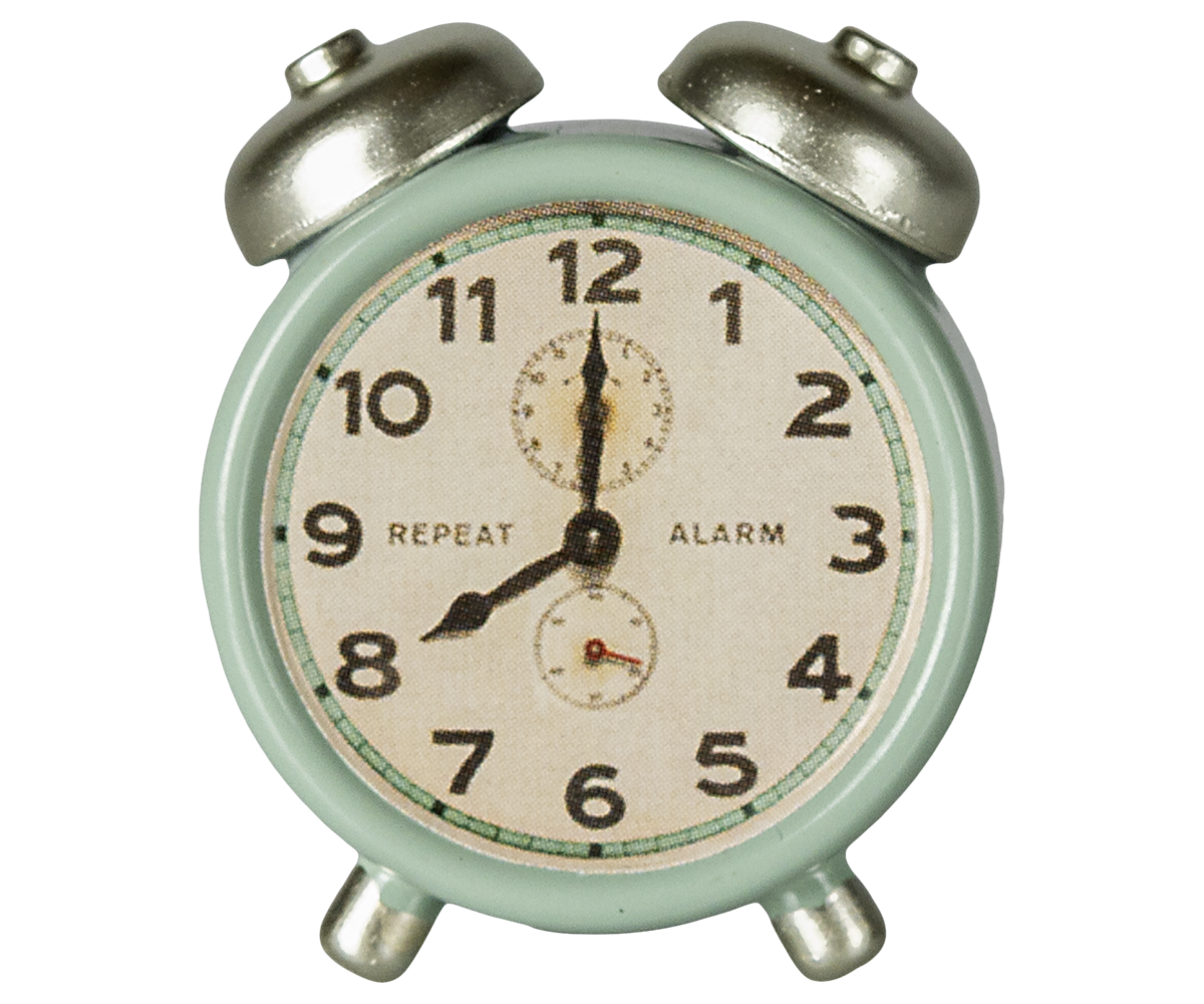 Maileg - Alarm Clock, Mouse - Mint
