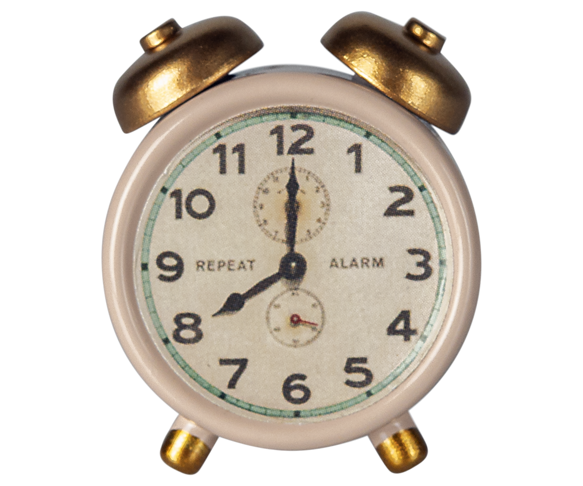 Maileg - Alarm Clock, Mouse - Powder