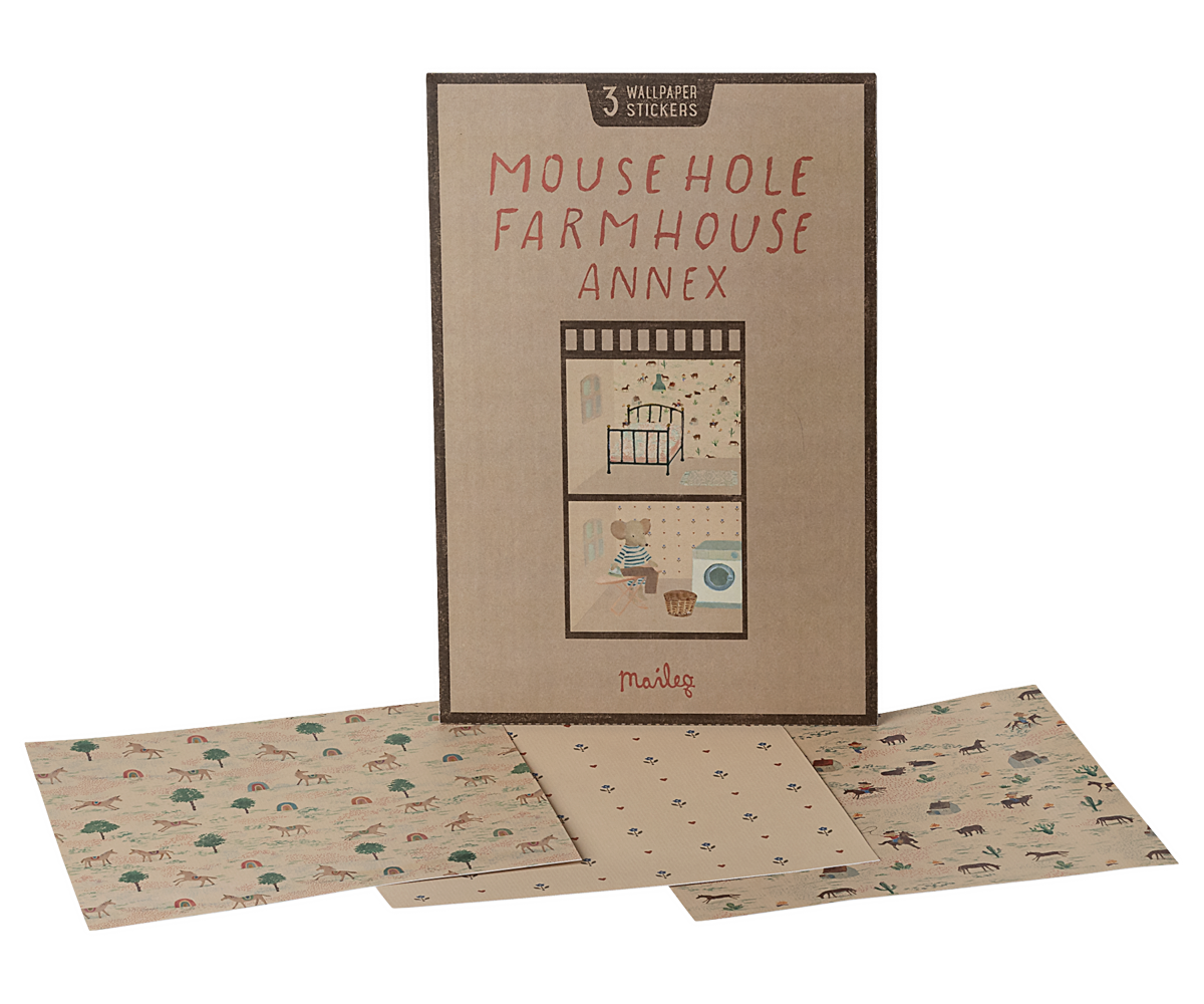 Maileg - Wallpaper, Mouse Hole Farmhouse - Annex