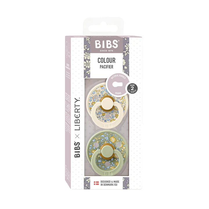 Bibs Pacifier - Bibs x Liberty - 2 Pack - Eloise Sage Mix - Latex Size 2