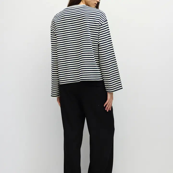 Striped Long Sleeve - Navy + Ivory