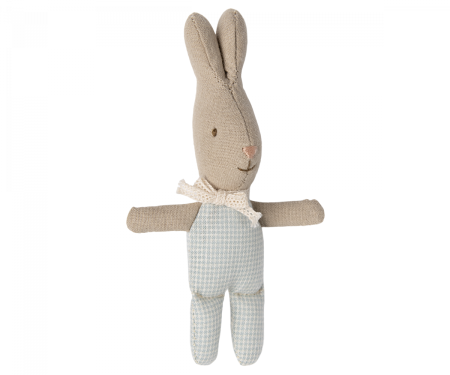 Maileg - Rabbit, My - Light Blue Check