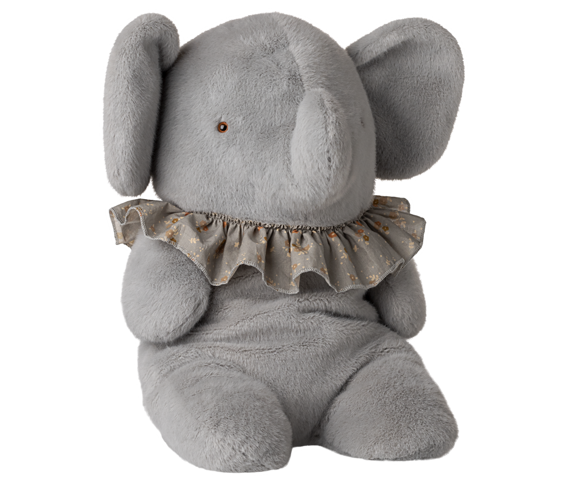 Maileg - Elephant Plush, Big - Blue/Grey