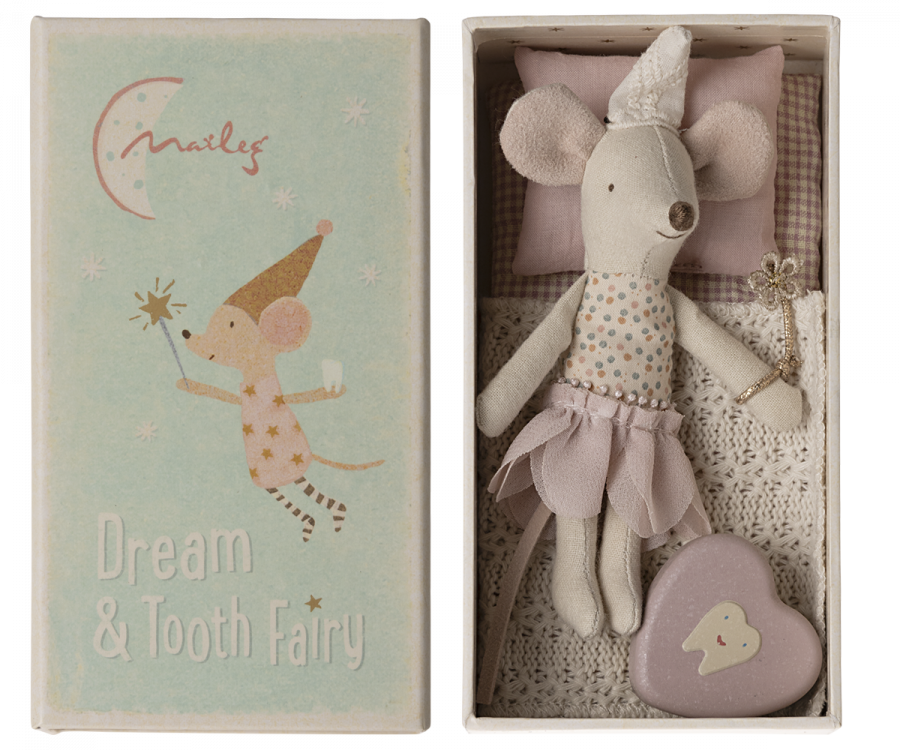 Maileg - Tooth Fairy Mouse, Little Sister in Matchbox