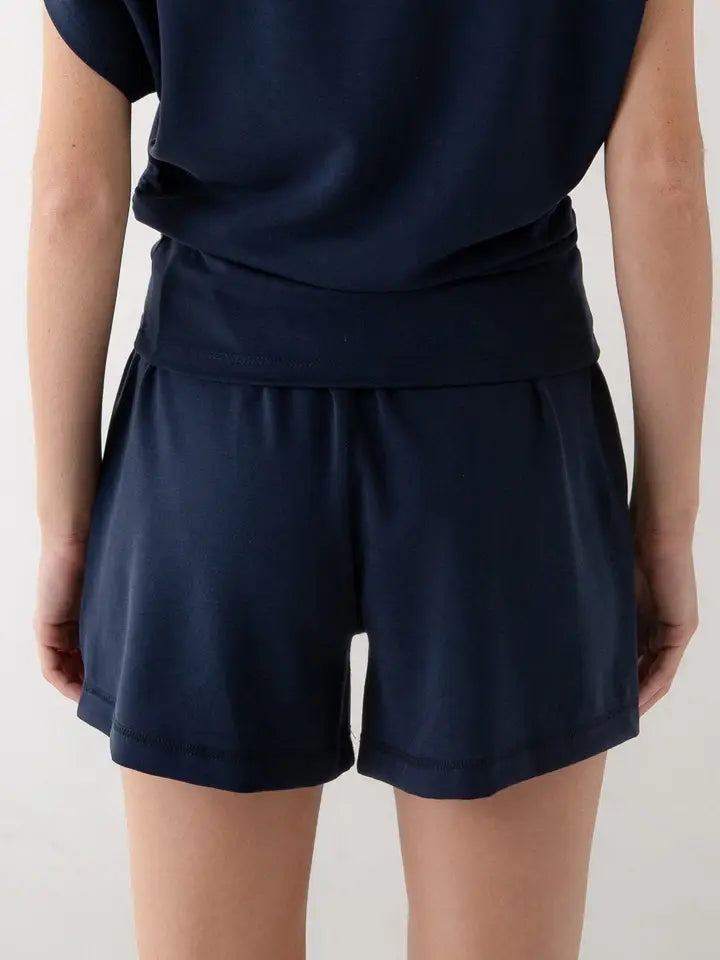 Lounge Elastic Waist Shorts - Slate Navy