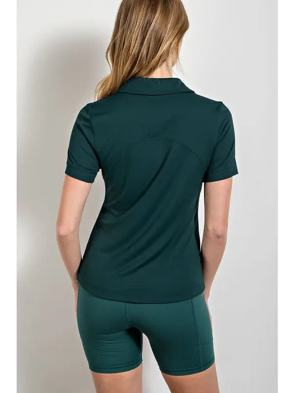 Short Sleeve Golf Polo Tee - Midnight Green