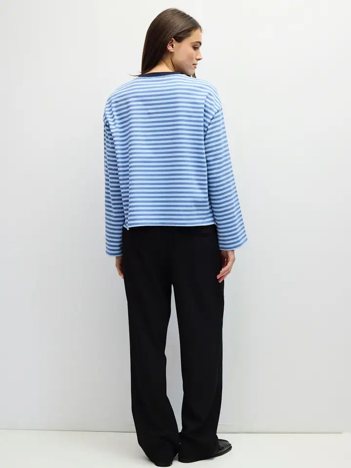 Striped Long Sleeve- Navy