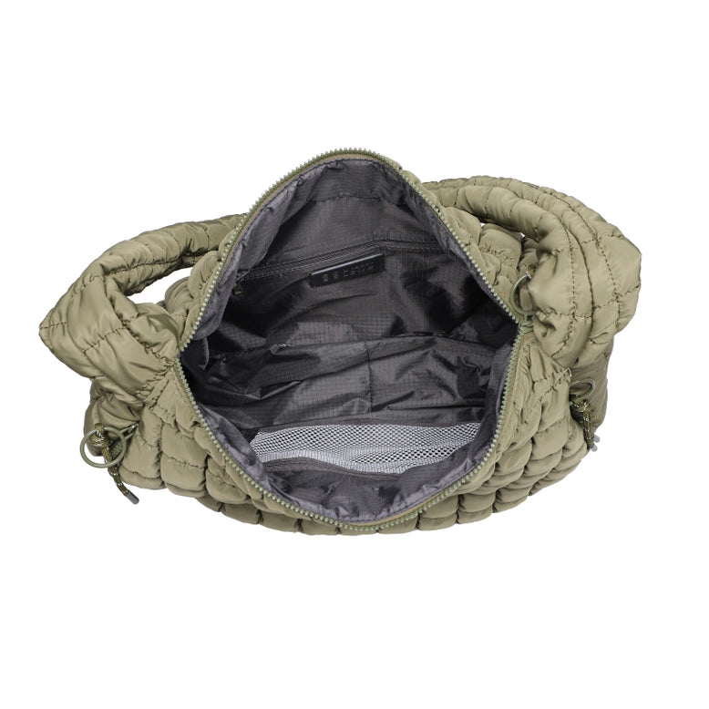 Revive - Quilted Nylon Hobo - Olive
