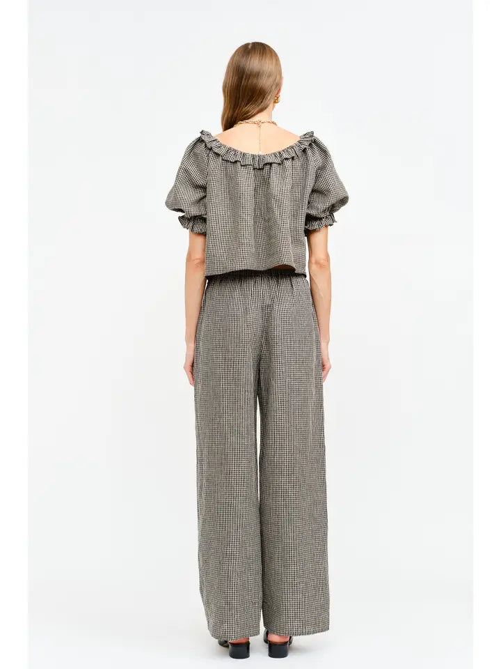 Bijou Top - Taupe & Black