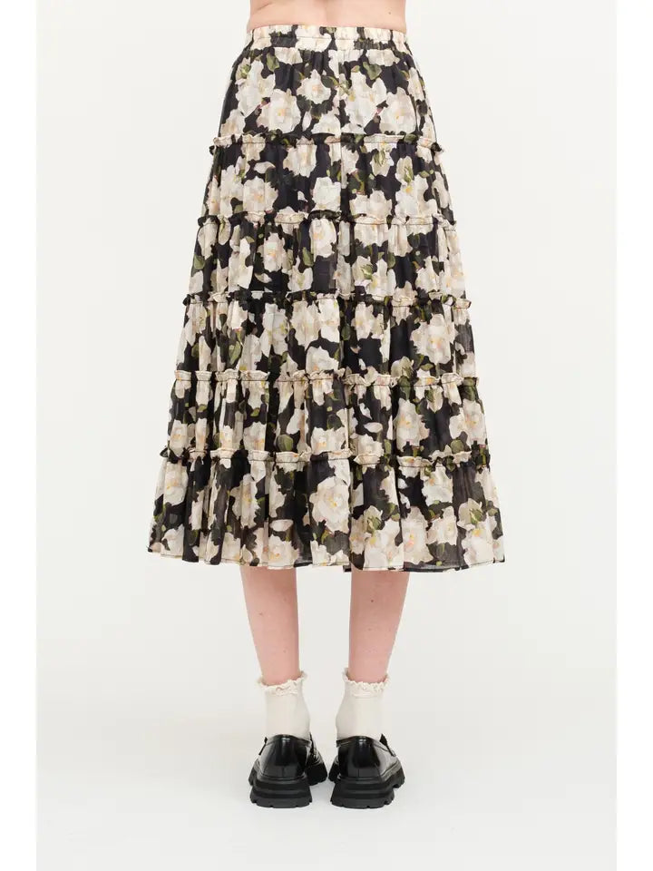 Maura Skirt - Black Floral