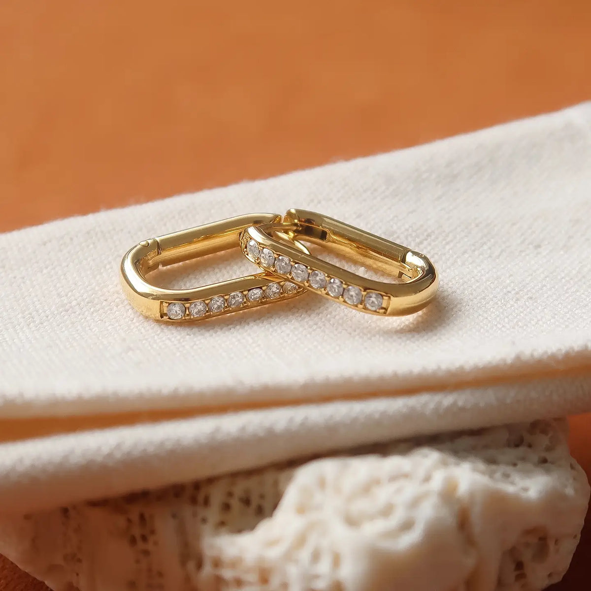 Marze 18K Gold Non-Tarnish Oval Earrings - Yellow Gold