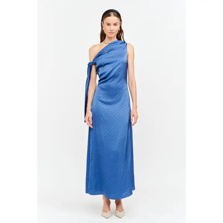 Remmie Dress - Blue Polka Dot