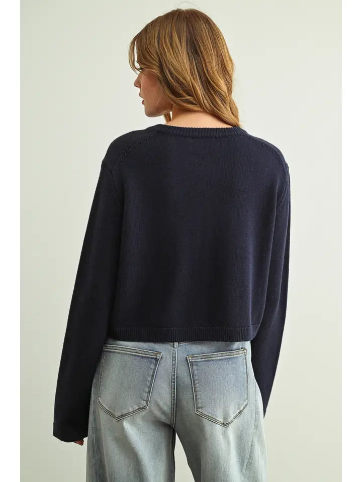 Knitted Cardigan - Navy