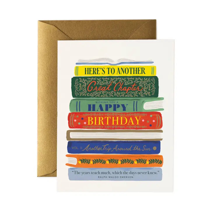 Rifle Paper Co. - Birthday Card - Book Stack