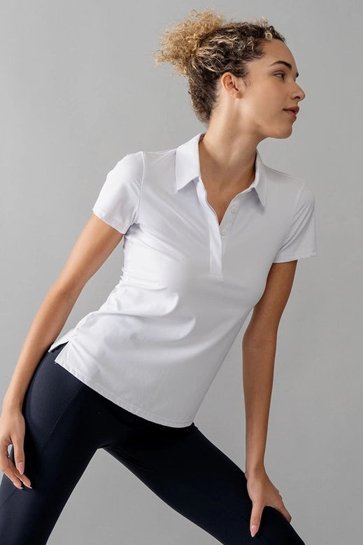 Button Polo Shirt - White