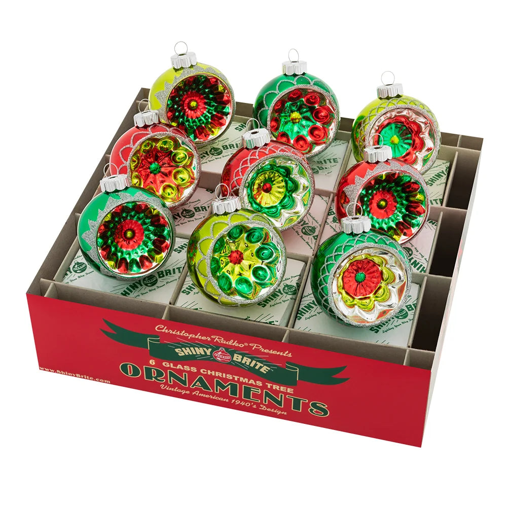 Shiny Brite - Holiday Splendor 9 Count 2.5" Reflector Rounds