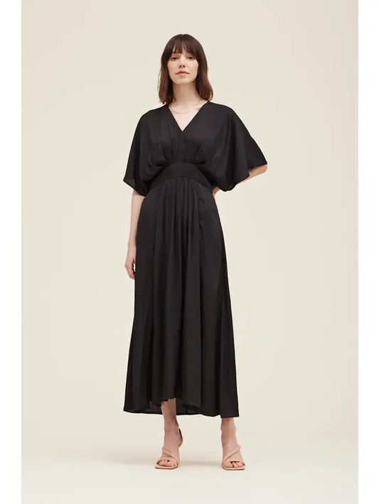 Grade + Gather - Kimono Sleeve Maxi Dress - Black