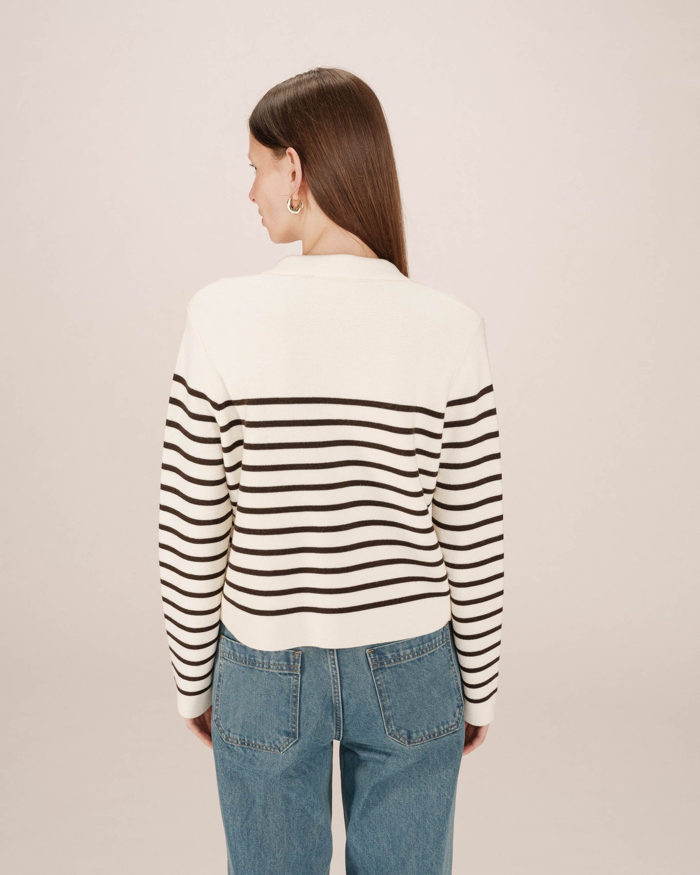 The Sailor Cardigan - Chocolate Stripe
