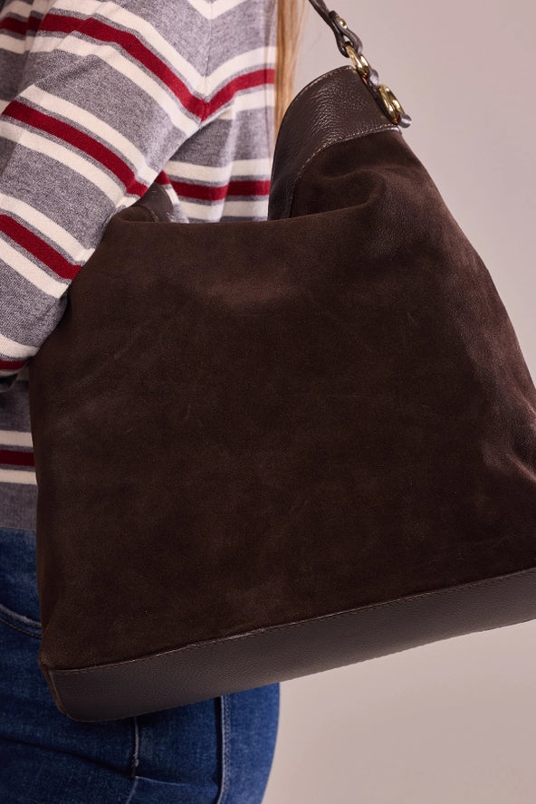 Celina Suede Bag - Chocolate
