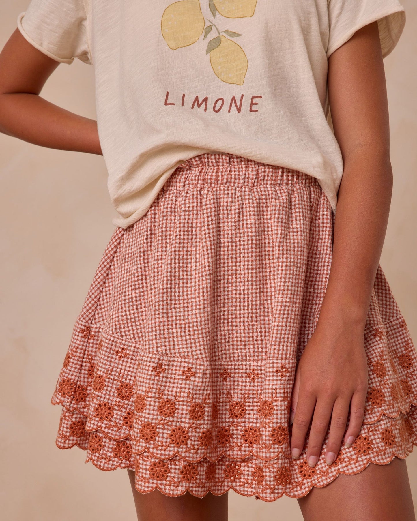 Rylee + Cru - Tween - Rose Mini Skirt - Poppy Gingham