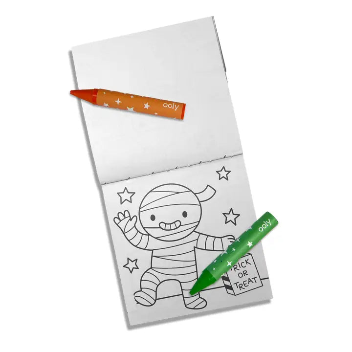 OOLY - Carry Along Crayon + Coloring Book Kit - Happy Haunts