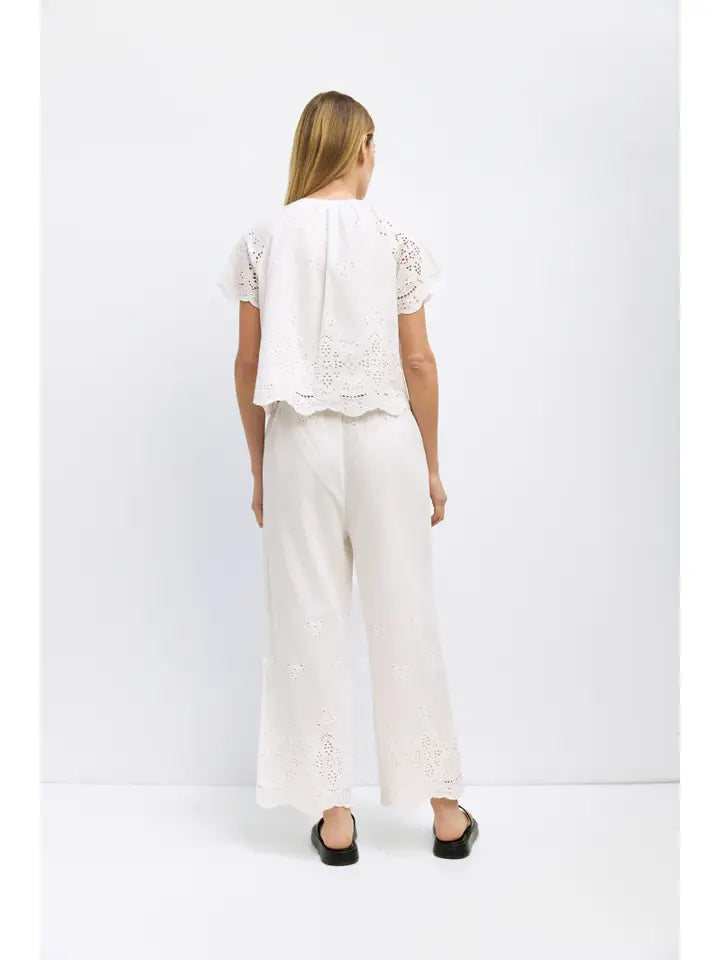 Eyelet Top - White