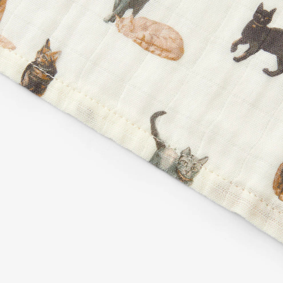 Milkbarn - Organic Muslin Burp Cloth Set - Cat