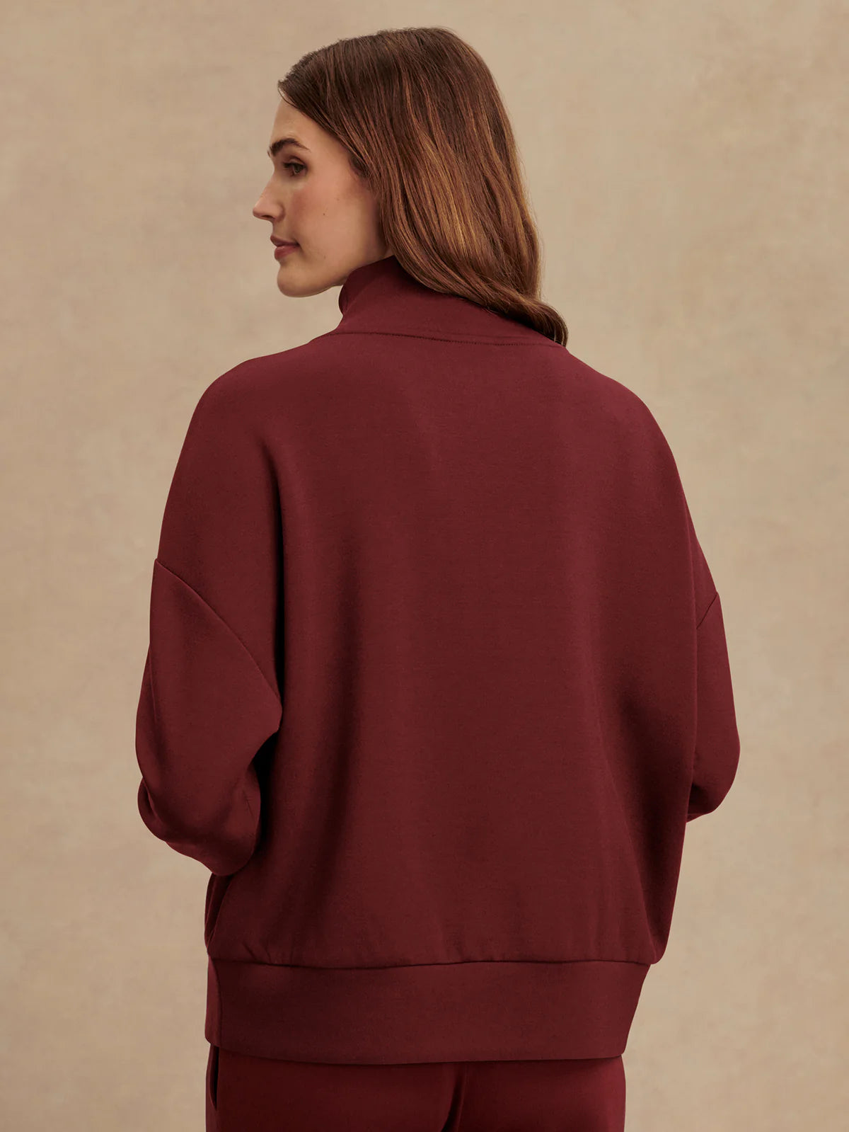 Varley - Hawley Half Zip Sweat - New Maroon