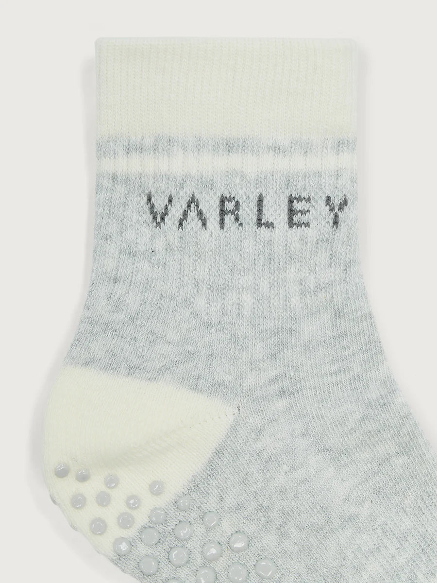 Varley - Grayson Half Crew Grip Sock - Light Grey Marl
