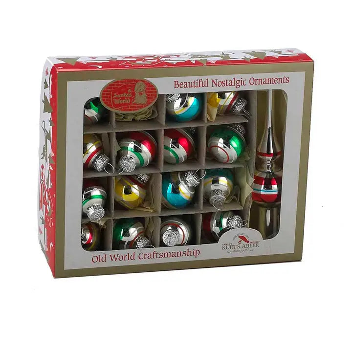 Vintage Style Ornament and Tree Topper Set - 30mm/5"