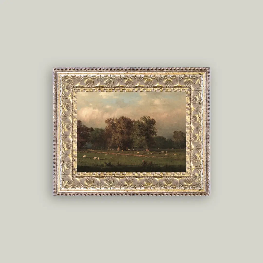Sheep Farm Framed Antique Art