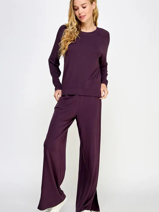 French Terry Lounge Set - Eggplant