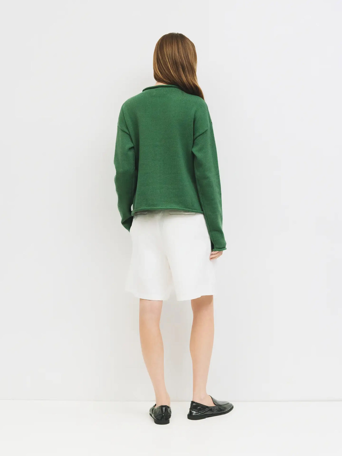 Raw Hem Button Down Cardigan - Green