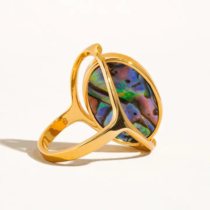 Violetta 18K Gold Double Sided Shell Ring