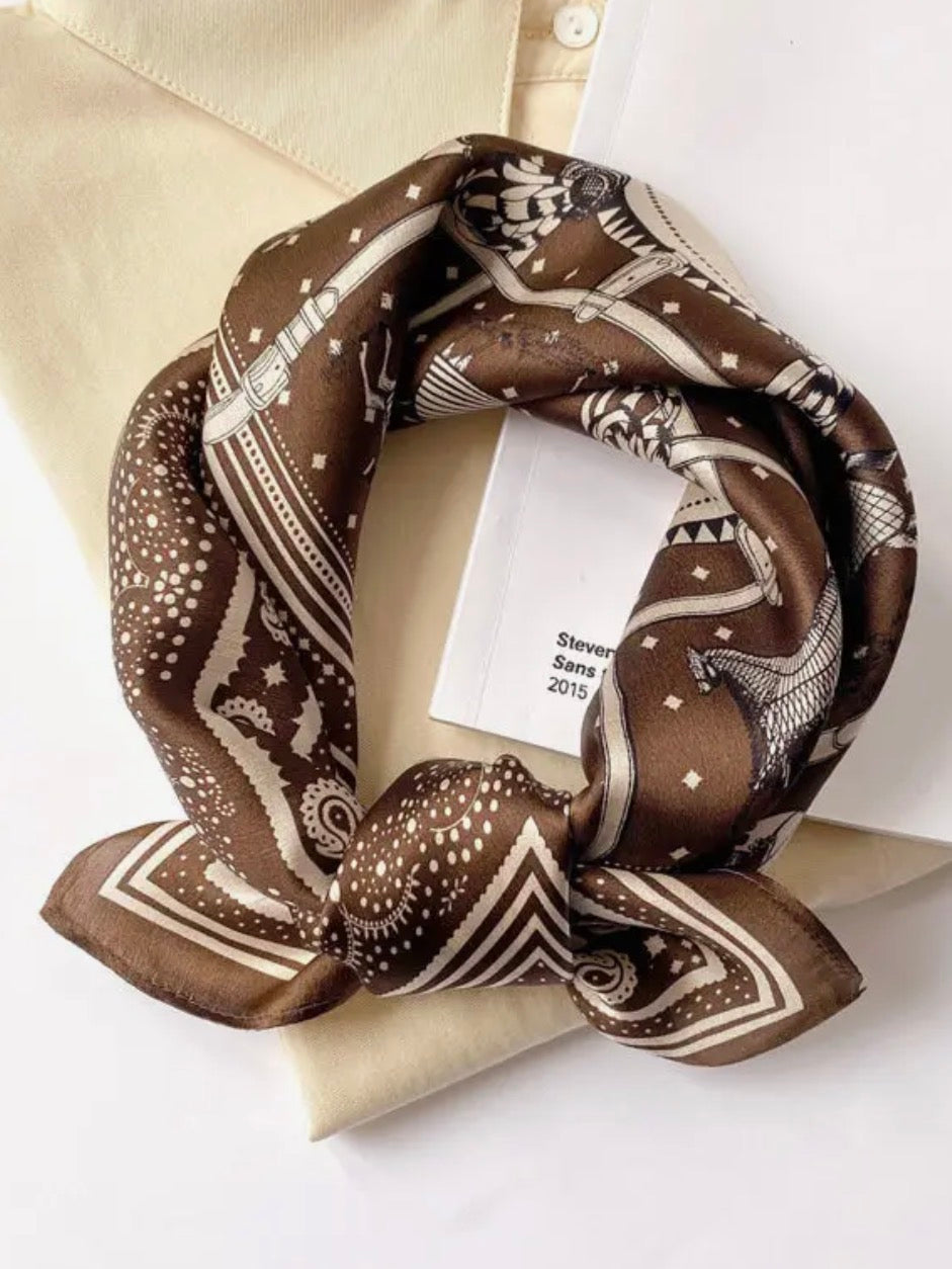 Silk Scarf - Coffee