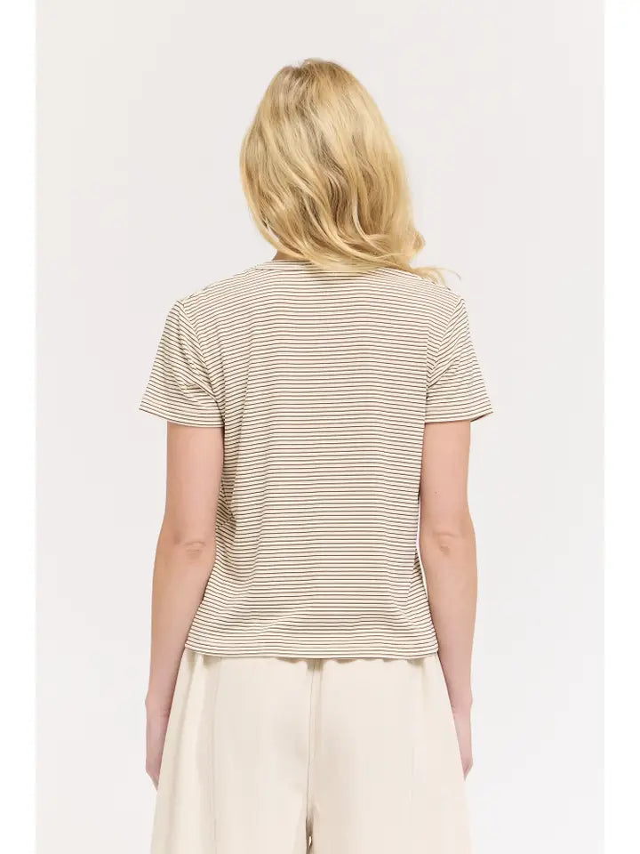 Grade + Gather - Stripe Tee - Tobacco