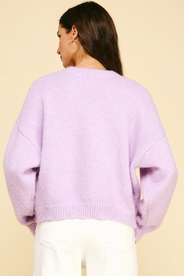 Long Sleeve Sweater Pullover - Lavender