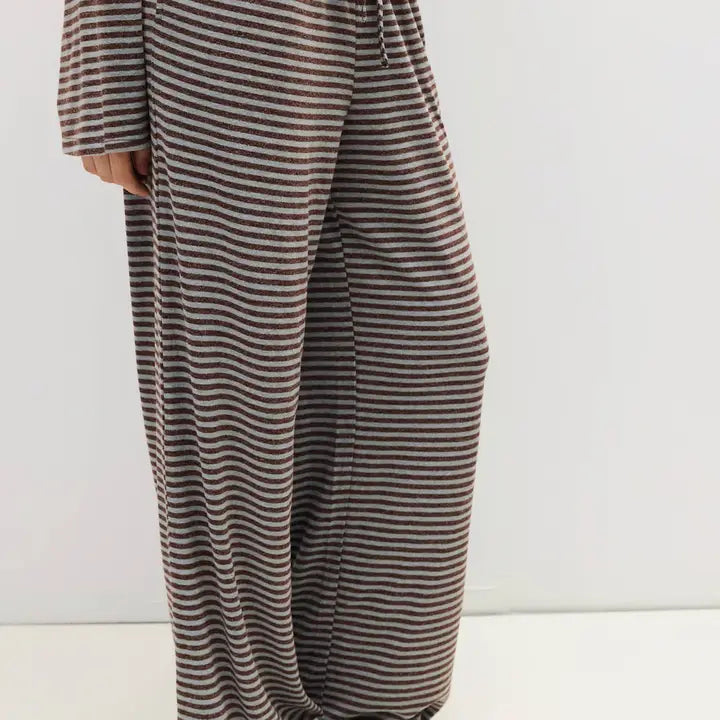 Stripe Knit Pants - Brown + Slate