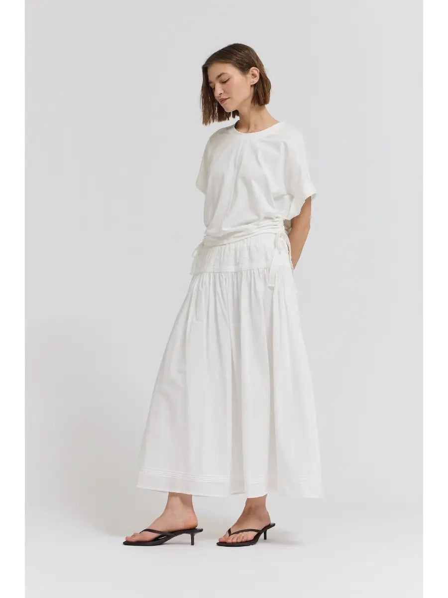 Grade + Gather - Side Scrunch Tee - Off White