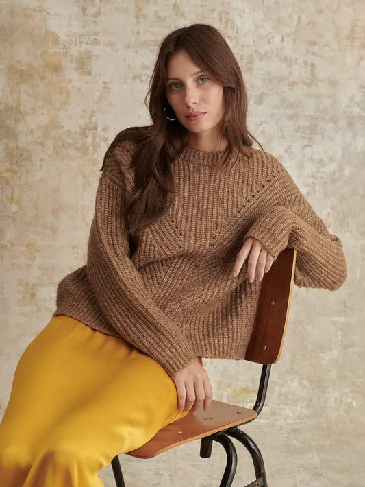 Kira Chunky Knit Sweater - Brown