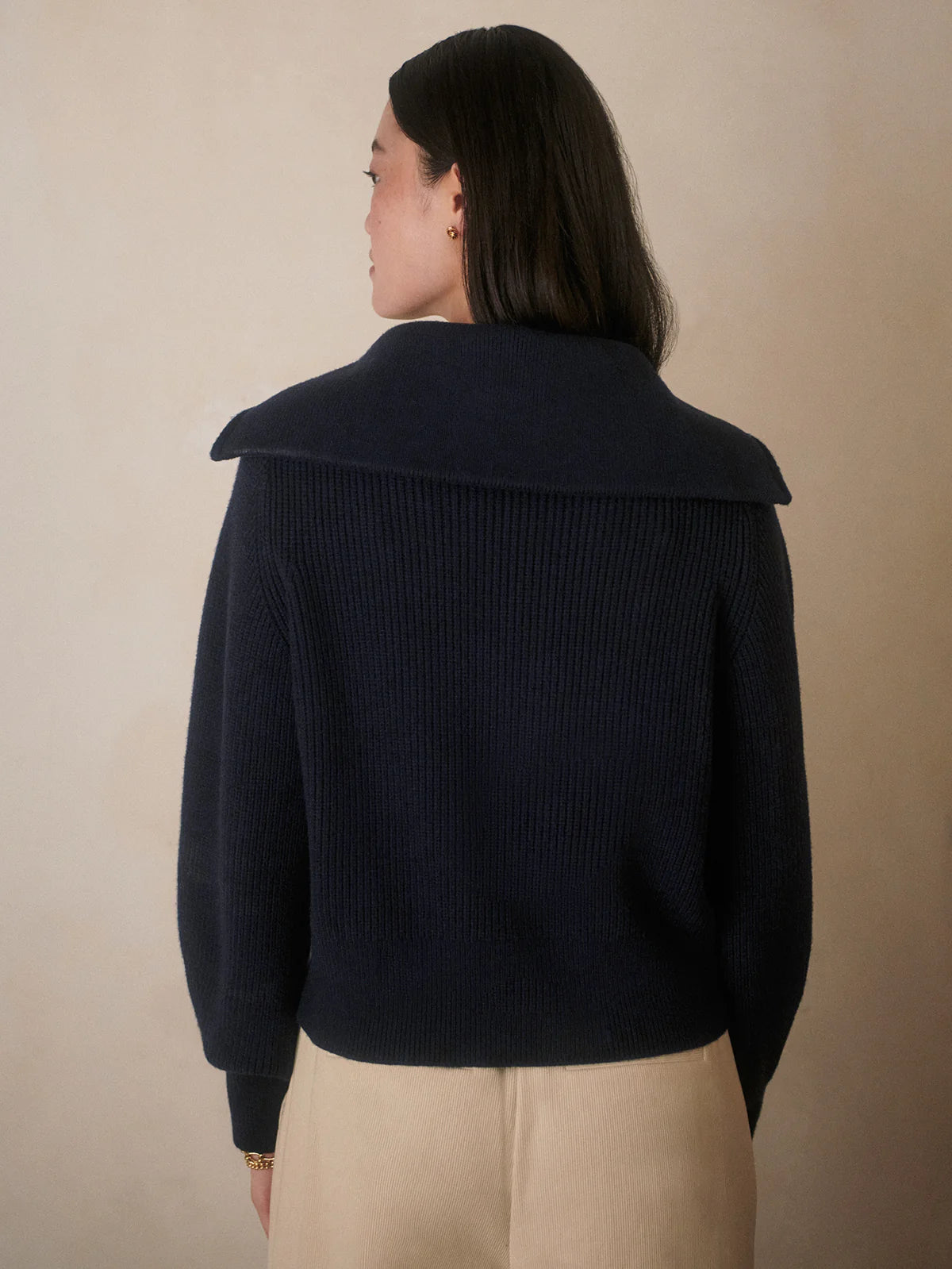 Varley - Maura Half Zip Rib Knit - Navy