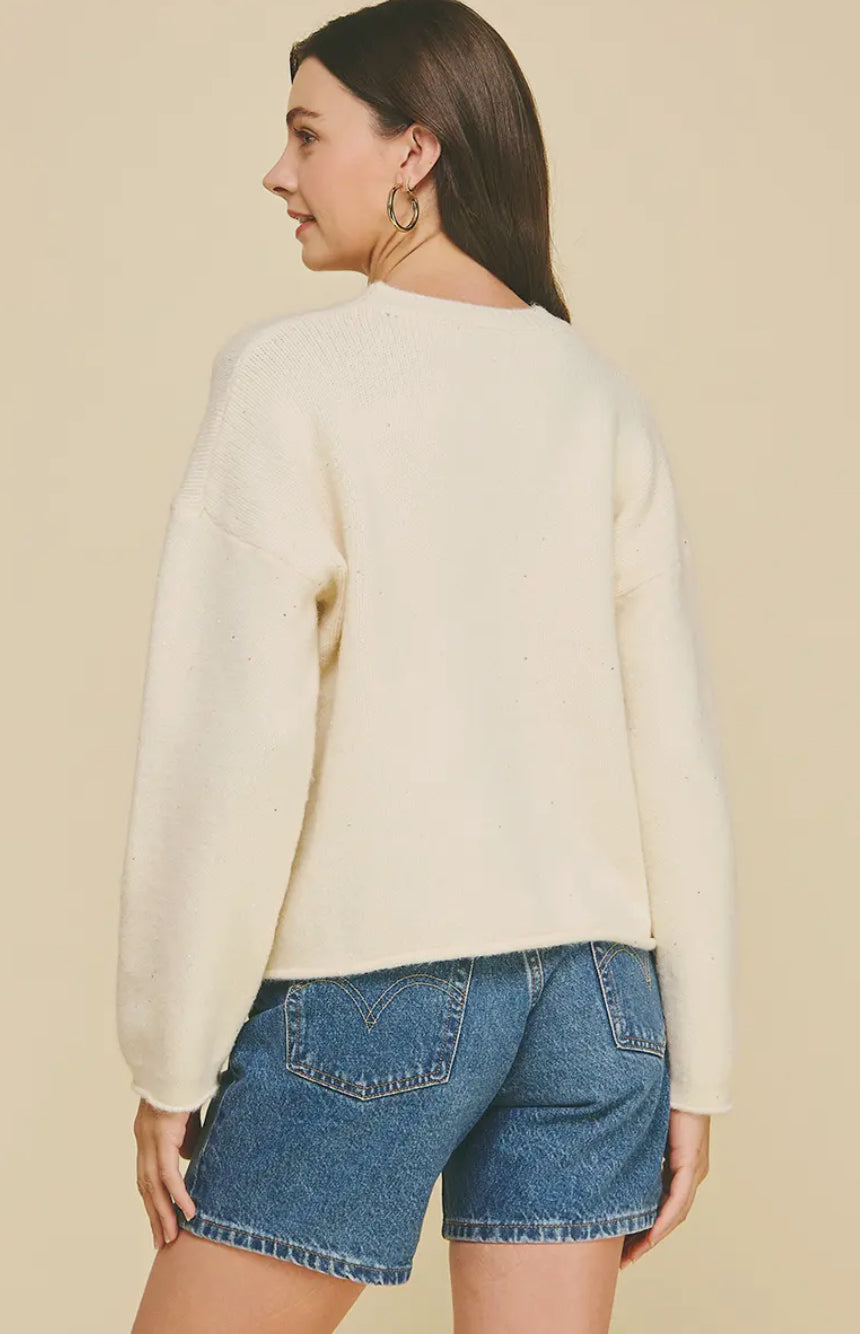 Sequin Knit Sweater - Ivory