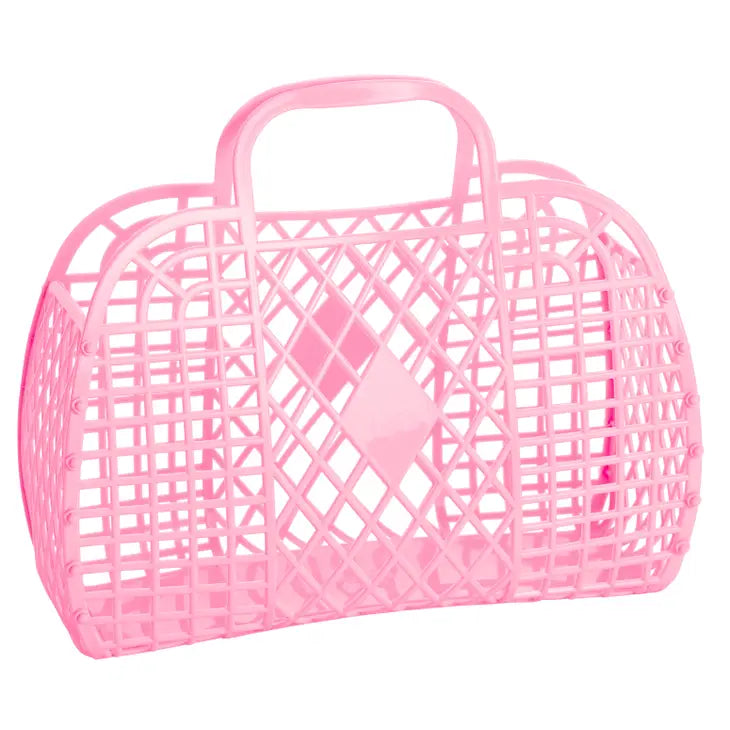 Sunjellies - Large Retro Basket - Bubblegum Pink