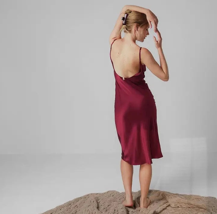 Lunya - Washable Silk Bia Slip Dress - Calliope Wine