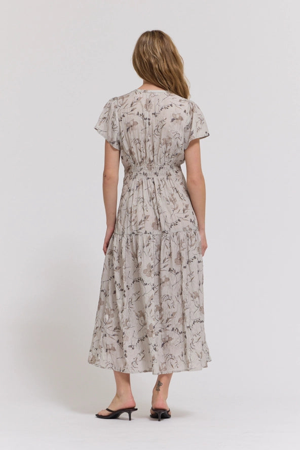 Grade + Gather - Satin Midi Dress - Haze