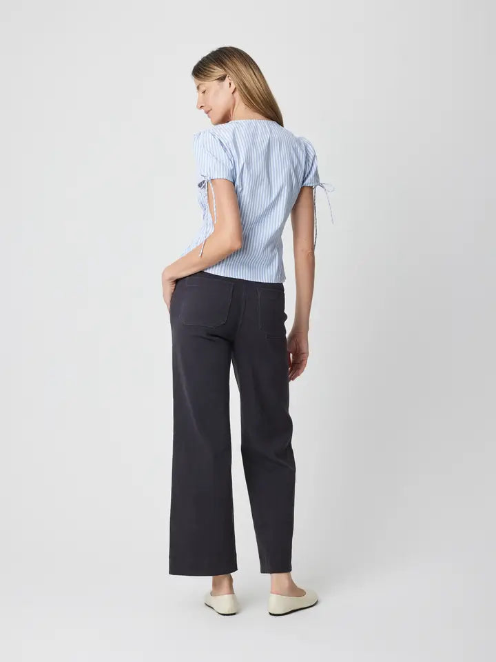 Striped Cotton Blouse - Blue & White