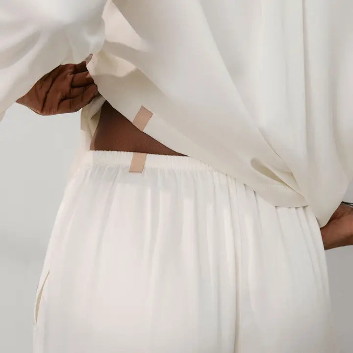 Lunya - Washable Silk Long Sleeve Pant - Tranquil White