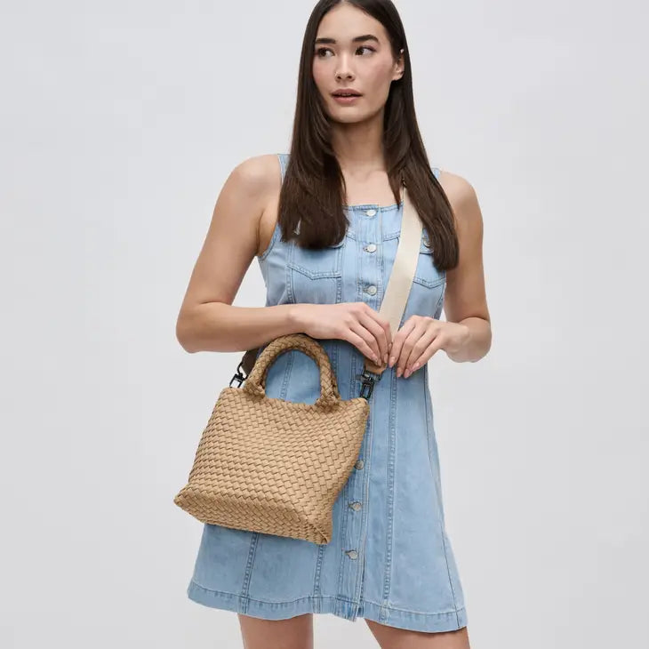 Sol and Selene: Sky's The Limit - Small Woven Neoprene Crossbody - Nude