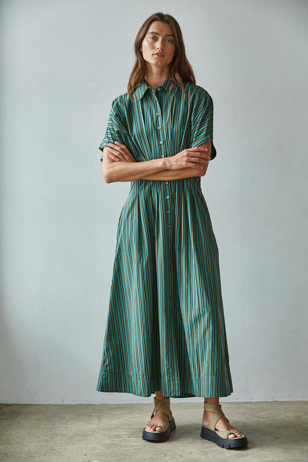 Striped Dress - Green